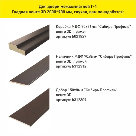 Дверь межкомнатная Г-1 венге 900х2000 мм