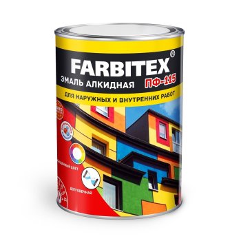 Эмаль алкидная универсальная ПФ-115 Farbitex ABC-Farben белая 0,8 кг