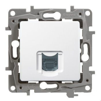 Розетка RJ45 категория 5е встраиваемая Legrand Etika белый