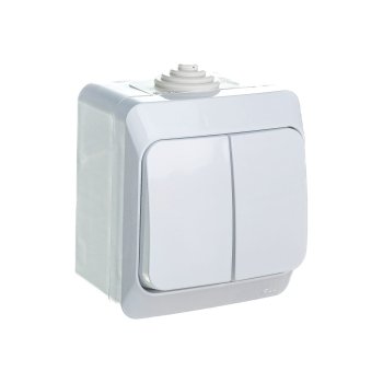 Выключатель накладной Schneider Electric Этюд IP44 2 кл. белый без подсветки