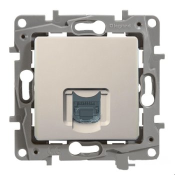 Розетка RJ45 категория 5е встраиваемая Legrand Etika слоновая кость
