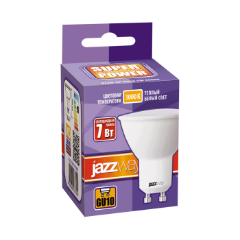 Лампа светодиодная Jazzway GU10 7Вт 3000К теплый белый свет