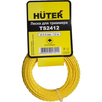 Леска для триммера HUTER Квадрат 2,4 мм 12 мм