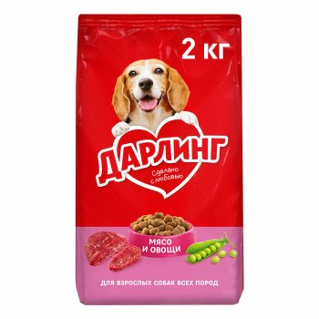 Корм сухой для собак Дарлинг Мясо/овощи 2 000г
