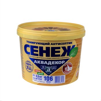 Антисептик Сенеж Аквадекор декоративный лиственница 2,5 кг