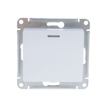 Выключатель встраиваемый Schneider Electric Glossa 1 кл. белый с подсветкой