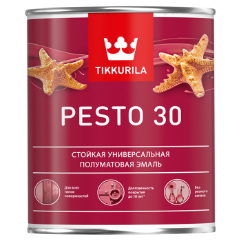 Эмаль алкидная универсальная Pesto 30 Тиккурила основа А 0,9 л