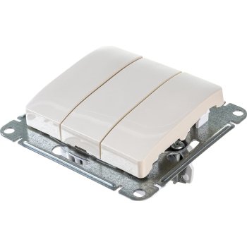 Выключатель встраиваемый Schneider Electric Glossa 3 кл. бежeвый без подсветки