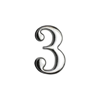 Цифра дверная №3 хром металл