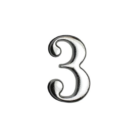 Цифра дверная №3 хром металл