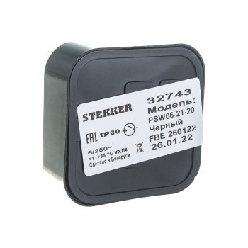 Выключатель накладной STEKKER Брест 1 кл. черный