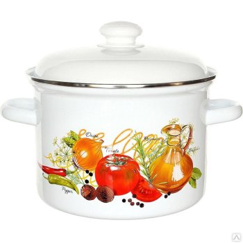 Кастрюля Итальянская кухня 4,5 л эмалированная сталь