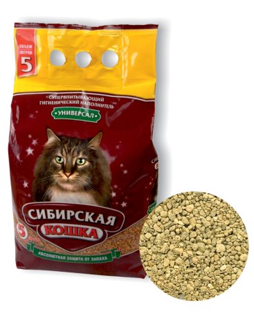 Наполнитель минеральный Сибирская кошка Универсал 5 л