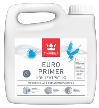 Грунтовка укрепляющая концентрат 1:3  Euro Primer Tikkurila 3 л