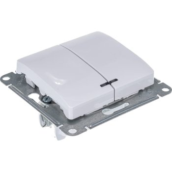 Выключатель встраиваемый Schneider Electric Glossa 2 кл. белый с подсветкой