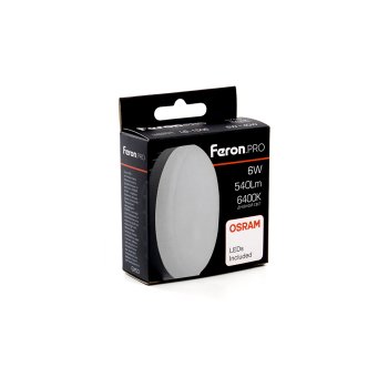 Лампа светодиодная Feron Pro GX53 6Вт 6400К холодный белый свет