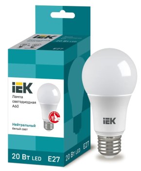 Лампа светодиодная IEK E27 20Вт 4000К нейтральный белый свет