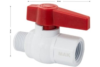 Кран шаровый ручка - рычаг 1/2" ВН-НР ABS пластик
