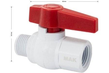 Кран шаровый ручка - рычаг 1/2" ВН-НР ABS пластик