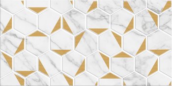 Декор Marble, Gold, белый
