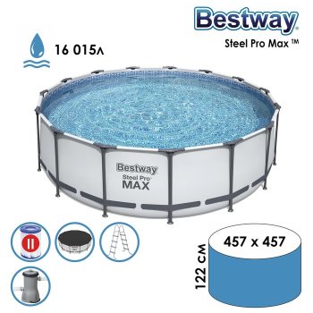 Бассейн каркасный Bestway Steel Pro Max 457х457х122 см 16 015 л