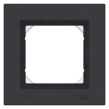 Рамка Schneider Electric AtlasDesign Aqua IP44 1 пост, цвет карбон