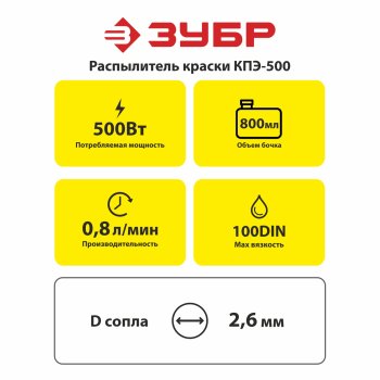 Краскопульт Зубр КПЭ-500 500Вт