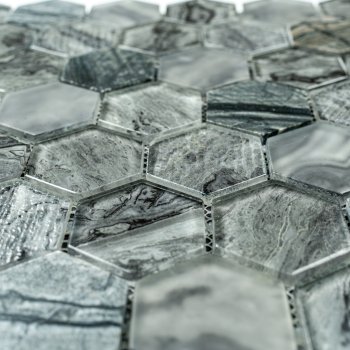 Мозаика Antracita Hexagon серый MH039
