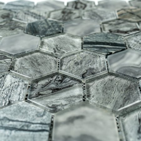 Мозаика Antracita Hexagon серый MH039