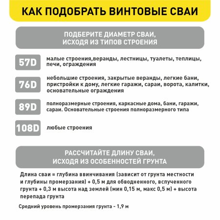 Свая винтовая нарезная 76/1500