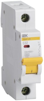 Автоматический выключатель IEK ВА 47-29 1P 32А хар-ка C 4,5кА