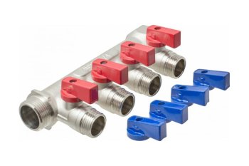 Коллектор с отсекающими кранами 4 наружная НР 3/4х1/2"