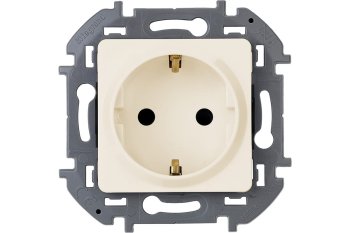 Розетка силовая встраиваемая Legrand Inspiria с заземлением слоновая кость