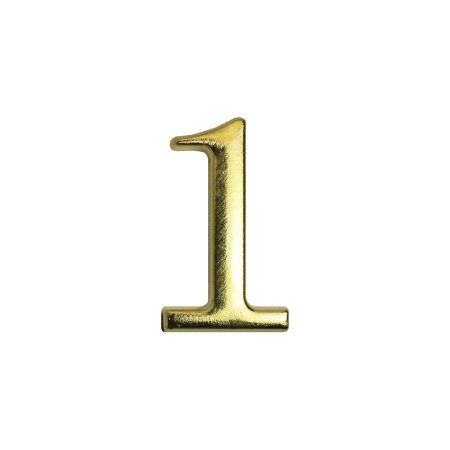 Цифра дверная №1 золото металл