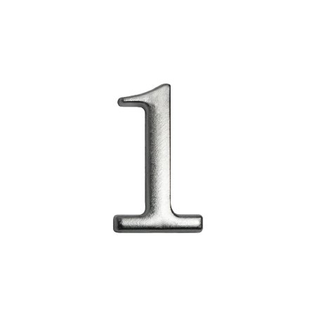 Цифра дверная №1 хром металл