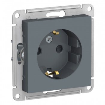 Розетка силовая встраиваемая Schneider Electric AtlasDesign с заземлением грифель