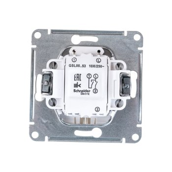 Выключатель встраиваемый Schneider Electric Glossa 2 кл. перламутр с подсветкой